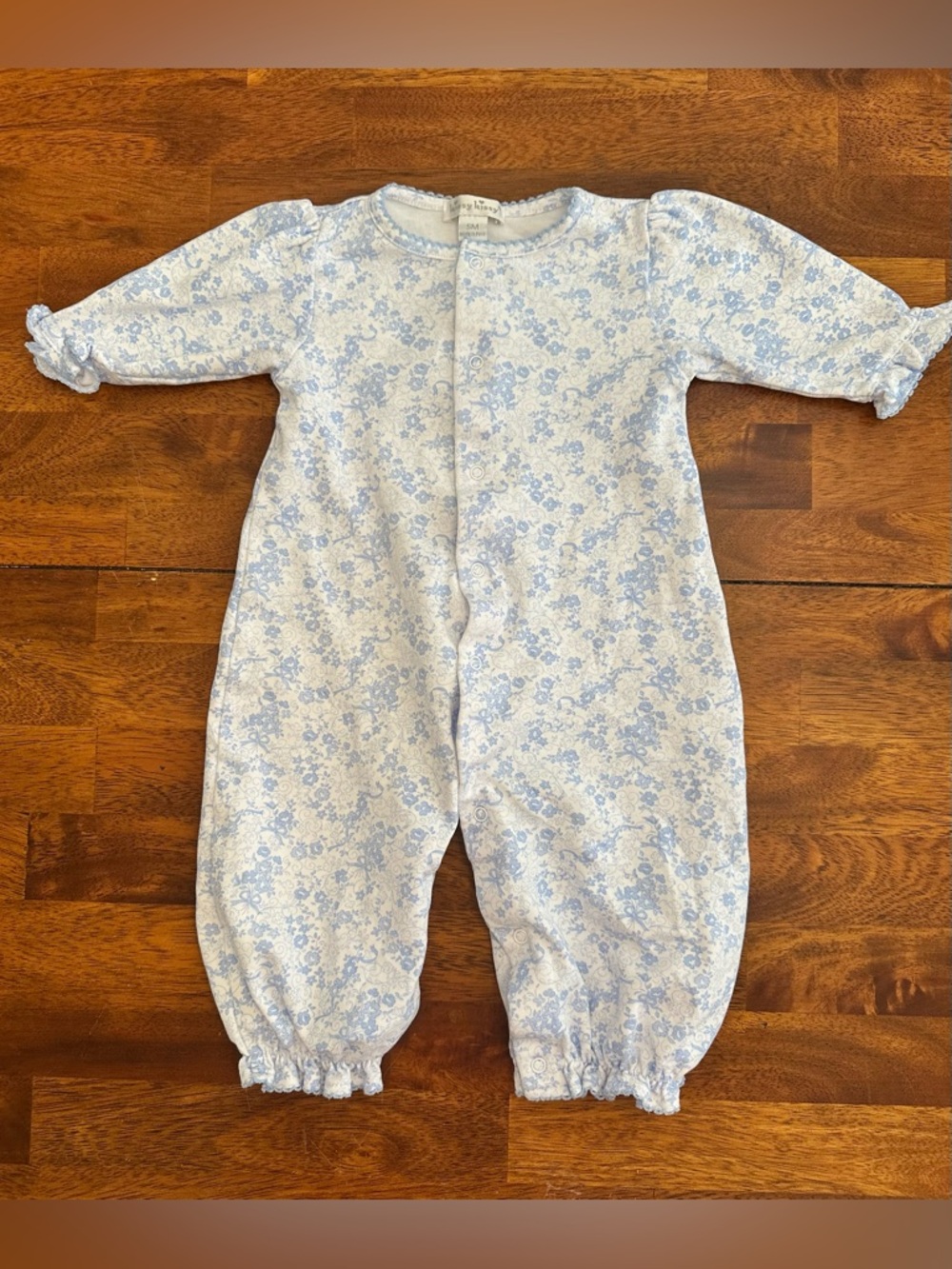 Kissy Kissy Blue Floral Ruffle Convertible Gown